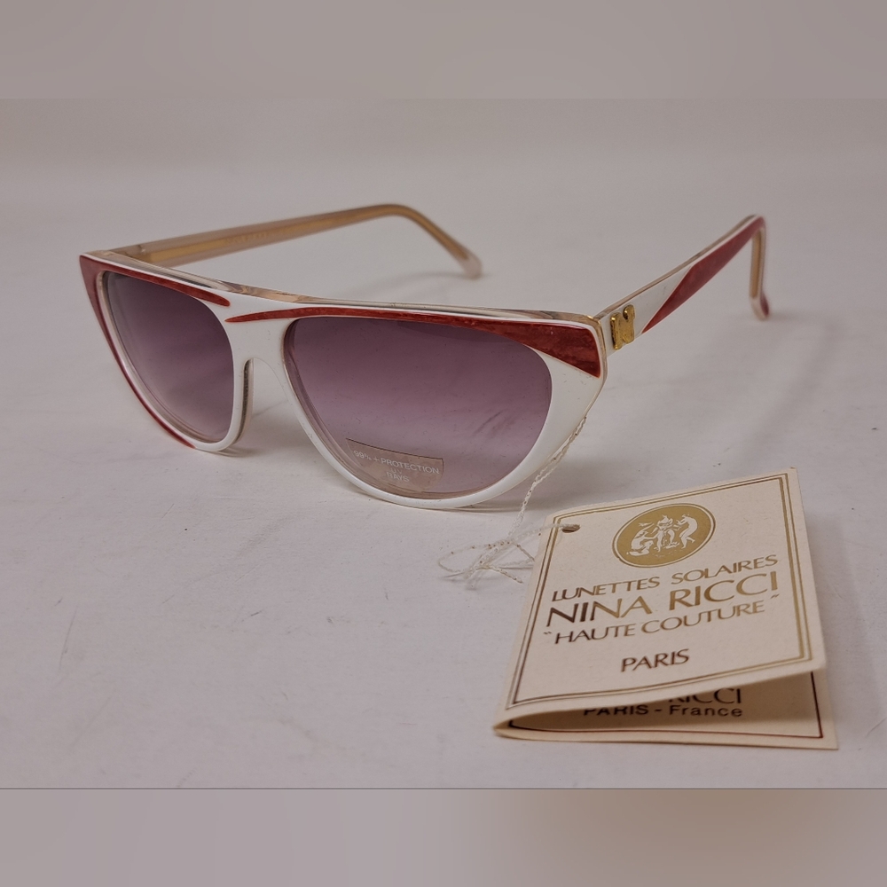 NWT Nina Ricci Women's Sunglasses Retro Vintage 70s 80s Hand Made Paris 1042 CL - Picture 2 of 16